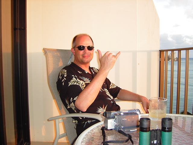 Sitting with my wife on the lanai overlooking Waikiki Beach